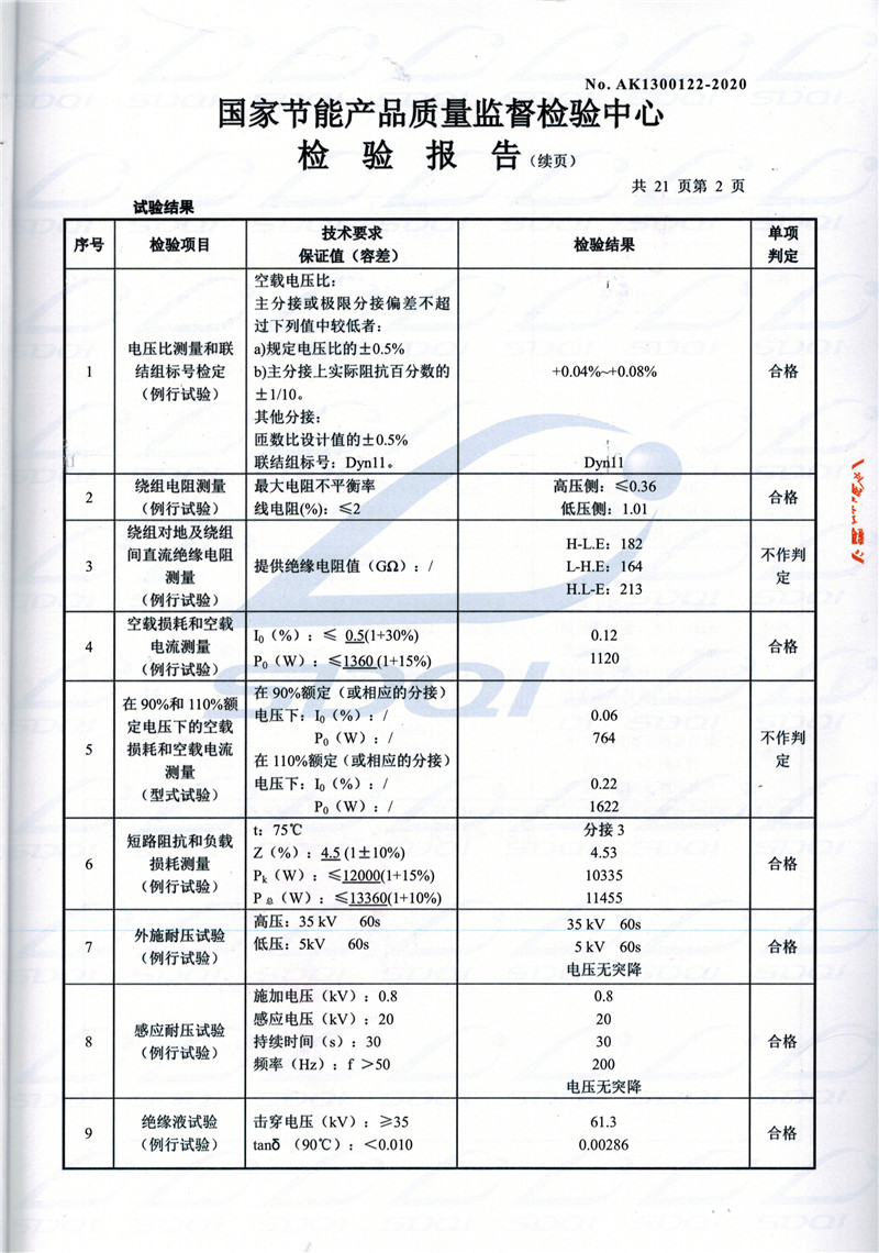 高低压试验报告-S11-1250萨迦萨迦萨迦油浸式变压器-2.jpg